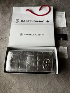 CASTEL BAJAC カステルバジャック 長財布 本革 クロコ型押し 白 - メルカリ