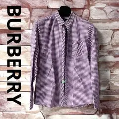 BURBERRY BLACK LABEL パープル チェック 長袖 シャツ⭐️