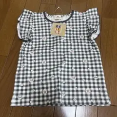 【新品・未使用】アンパンマン110サイズ チェック柄 フリル袖シャツ