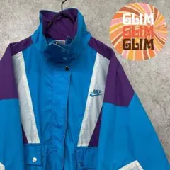 US古着 90s NIKE ナイキ 刺繍ナイロンジャケット メンズXL