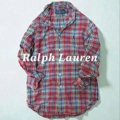 Ralph Lauren 上質コットンマドラスチェック ボタンダウンシャツ