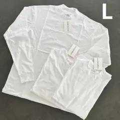 新品タグ付き✨長袖カットソー ホワイト メンズ L 3枚セット 100%綿素材