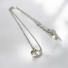 ✨美品・希少✨DIOR CD ロゴ ストーン ネックレス シルバー ピンク