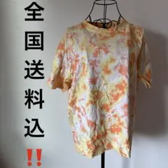 【全国送料込‼️】タイダイ柄　オレンジ　Tシャツ　黄色　白　ソイリー
