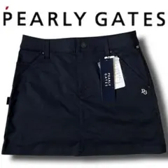 1 パーリーゲイツ 日本製 ロゴ刺繍 ハイストレッチ ミニスカート ネイビー