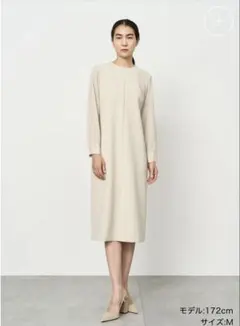 SOÉJU ベージュ長袖ストレートワンピース 膝丈 M セレモニー