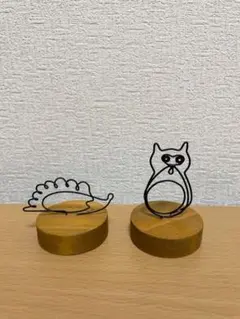 ハリネズミ　フクロウ　カードスタンド　インテリア雑貨