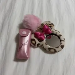 東京ディズニーリゾート　ミニー　リップケース&ミラー　ヒョウ柄グッズ