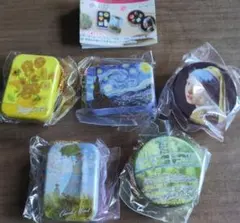 名画のお菓子缶 マスコット 全5種セット ガチャ コンプリート ゴッホ