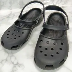 [希少廃盤]CROCS◆カリン◆クロッグ◆メリージェーン ◆黒◆22.5cmのサムネイル