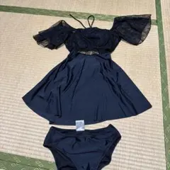 黒フリル袖オフショルダー水着 Lサイズ