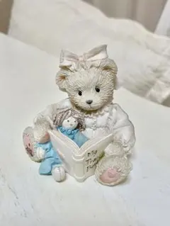 テディベア　置物　Cherished Teddies くま　ホワイト　白　廃盤