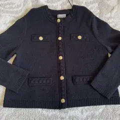 H&M テクスチャードニットカーディガン ノーカラージャケットLサイズ