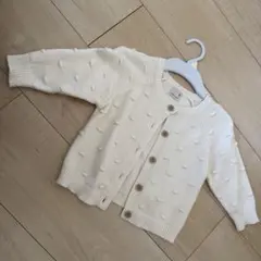 petit main アイボリー カーディガン 80