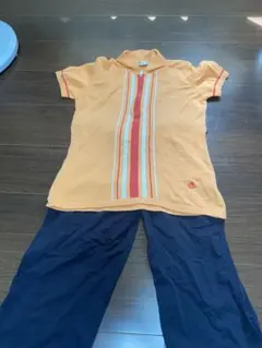 adidas オレンジ ネイビー スポーツウェア Mサイズ