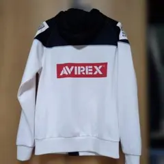 く*ら様 AVIREX ジップアップパーカー ホワイト ブラック L 古着品のサムネイル