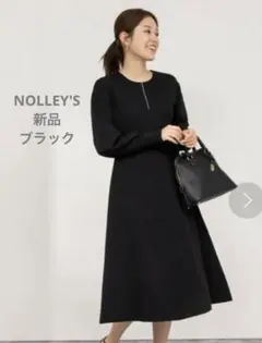 新品NOLLEY'Sノーリーズ フレアラインミニパールワンピース　ブラック