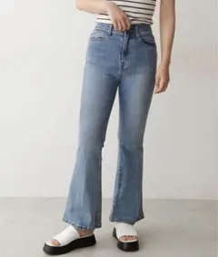 フリーズマート 内スリットベルボトムデニムパンツ　ブルー　XSのサムネイル