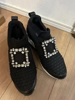 【美品】EVOLイーボル プラットフォームビジュー　ヒールスニーカー黒