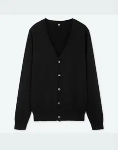 ユニクロ　UVカットVネックカーディガン（長袖）　コットン　黒