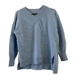 【美品】any FAM カシミヤブレンドVネック ニット F ブルー系 羊毛