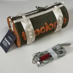 Topologie ボストン バッグ ミディアム カーキ×ブラウン ストリング付