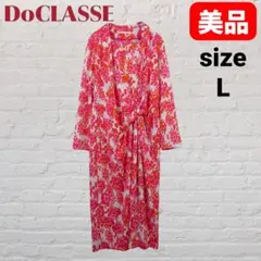 DoCLASSE 総柄ワンピース L カシュクール風 華やか 長袖