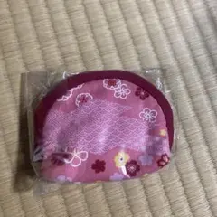 花柄ピンクラウンド型コインケース