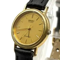SEIKO 5P32-6000 ゴールド文字盤 デイト メンズ 新品革ベルト - メルカリ