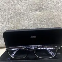 JINS ブラウンメガネ 花柄ケースなし