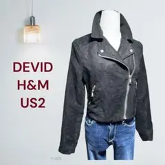 H&M DEVIND ライダースジャケット US2 ブラック スエード調のサムネイル