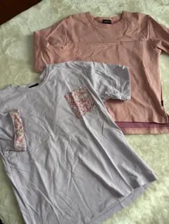 ラベンダー ピンク Tシャツ 2枚セット