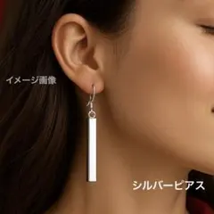 シルバー ストレート ピアス ロングバー 韓国 シンプル オシャレ