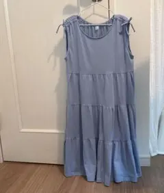 GU ティアードワンピース 150cm ブルー