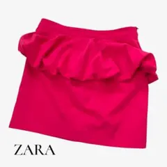 Y2K／平成ギャル感たっぷり♡ ZARA ペプラムミニスカート ピンク Mのサムネイル