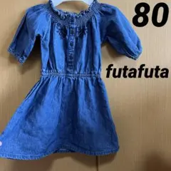 ゆ85★最終SALE‼️★◎半端袖丈刺繍薄手デニムワンピのサムネイル