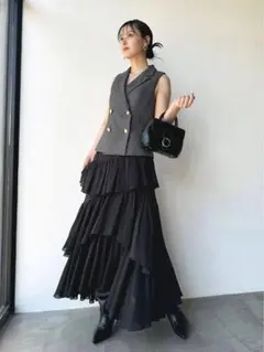 【正規品】SNIDEL コットンシフォンティアードスカート SWFS244217