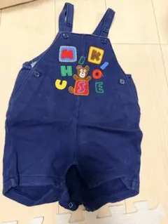 ミキハウス オーバーオール 90cm ネイビー　レトロ