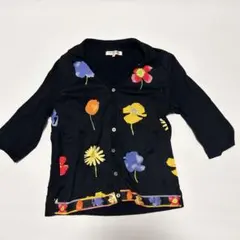 LEONARD SPORT レオナールスポーツ カーディガン 黒 花柄のサムネイル