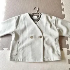 未使用 CLOUDY, FINE LATER 折り返しチェック柄アウター