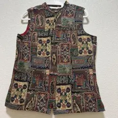 古着 スタンドカラー ベスト　ユニセックス