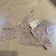 新品未使用　ジェラートピケ　レース　ブラジャー　ショーツ　セット