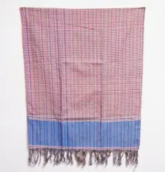 インド アッサム州 手紡ぎ手織り布 ガムチャ ①