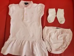90㎝ Ralph Lauren ポロ ワンピースセット アンダーパンツ 靴下
