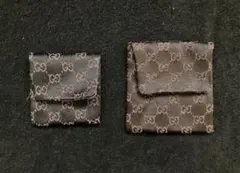 GUCCI ブラック GGパターン ポーチ 小型　布袋のサムネイル