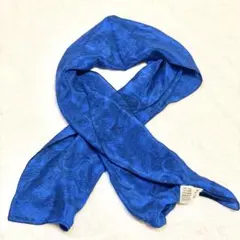 【未使用】青 ペイズリー ストール 約120x 30 フランス製 アバラノニマ