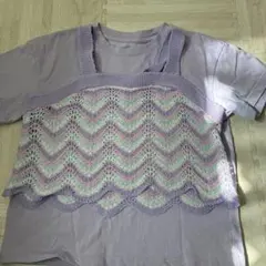 ベスト付きtシャツ　パープル　女の子　150cm