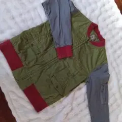 ユニクロ　UNIQLO　オリーブグリーンとグレーのジャケット 150