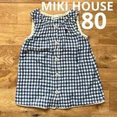 MIKI HOUSE ベビー ワンピース 80サイズ ギンガムチェックのサムネイル