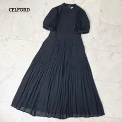 新品未使用CELFORDドロストニットドッキングワンピ　黒サイズ36 田中みな実 CELFORD】ドロストニットドッキングワンピース【黒】サイズ36 田中みな
